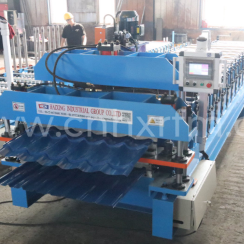 glazed and trapezoidal double  layer roof roll forming machine for production roofing sheet